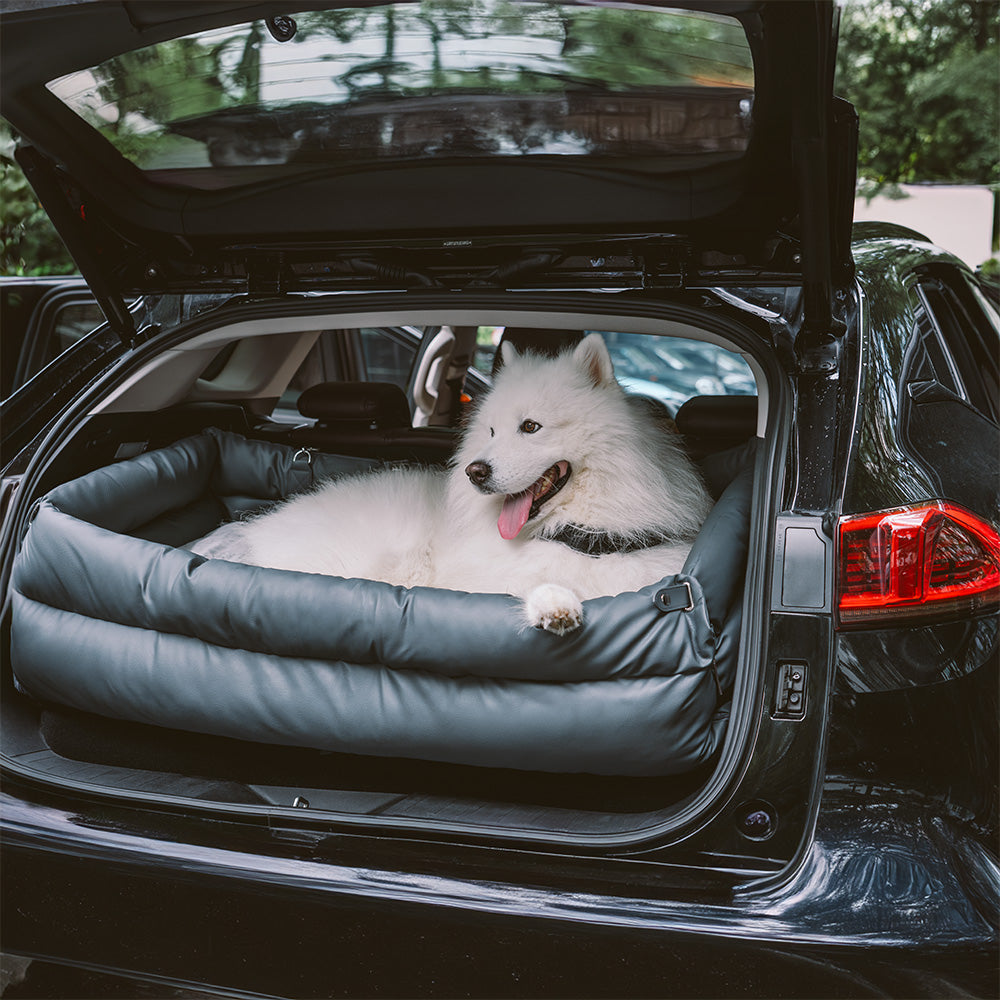 Faux Leather Dog Car Booster Seat Bed | Travel Safe