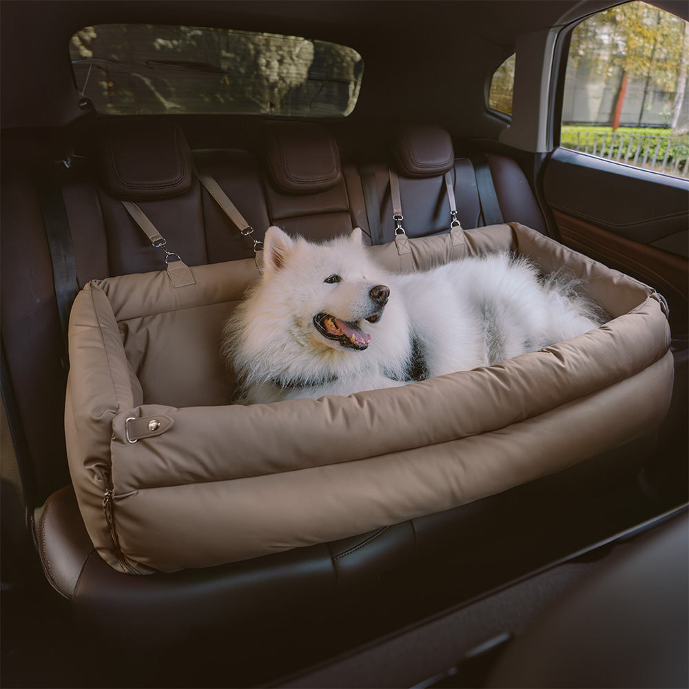 Faux Leather Dog Car Booster Seat Bed | Travel Safe
