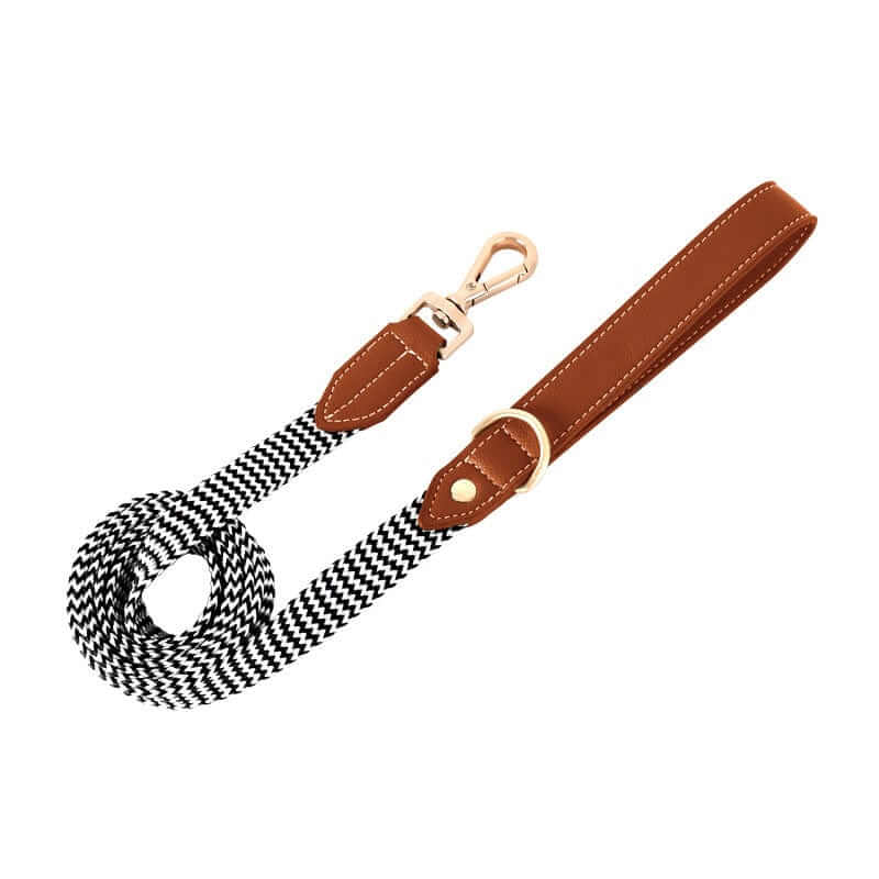 Leather Dog Harness with Knit Accents – All Breeds