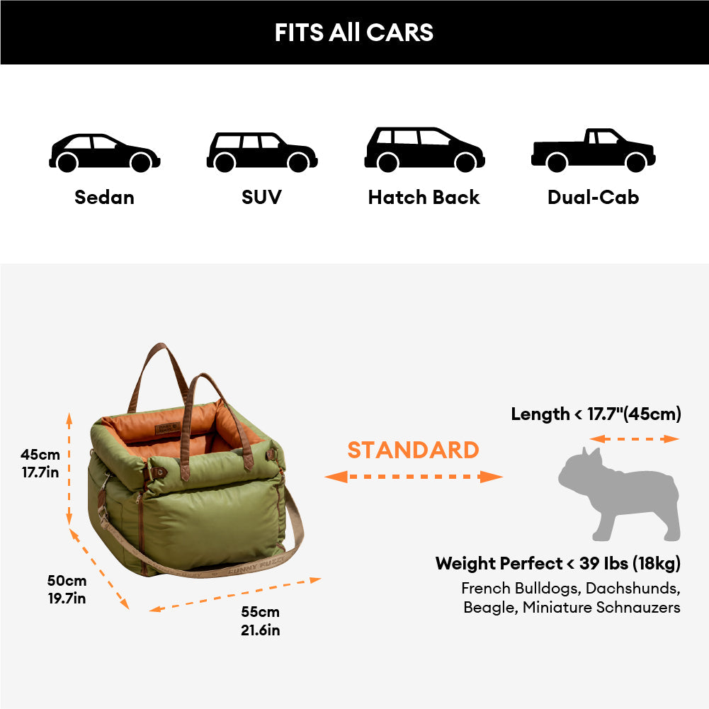 Faux Leather Dog Car Booster Seat Bed | Travel Safe