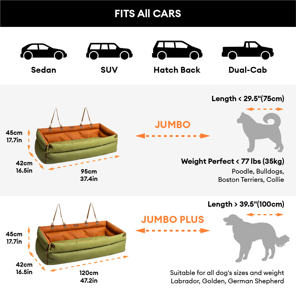 Faux Leather Dog Car Booster Seat Bed | Travel Safe
