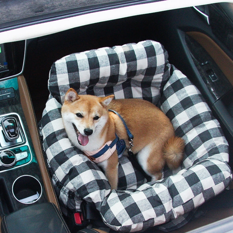 Large Dog Car Seat Bed – Portable Pet Booster with Safety Harness