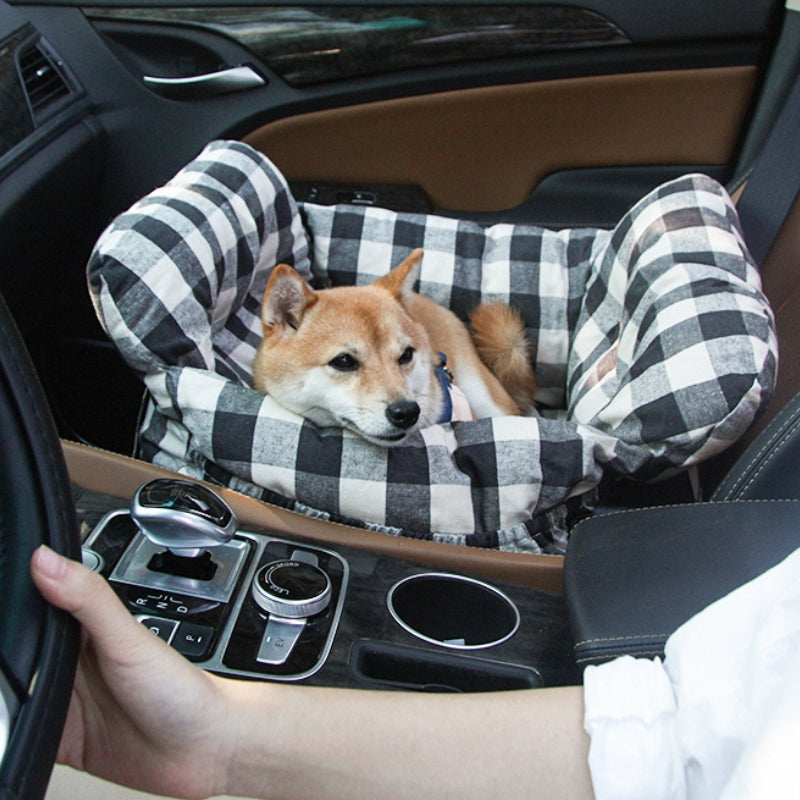Large Dog Car Seat Bed – Portable Pet Booster with Safety Harness
