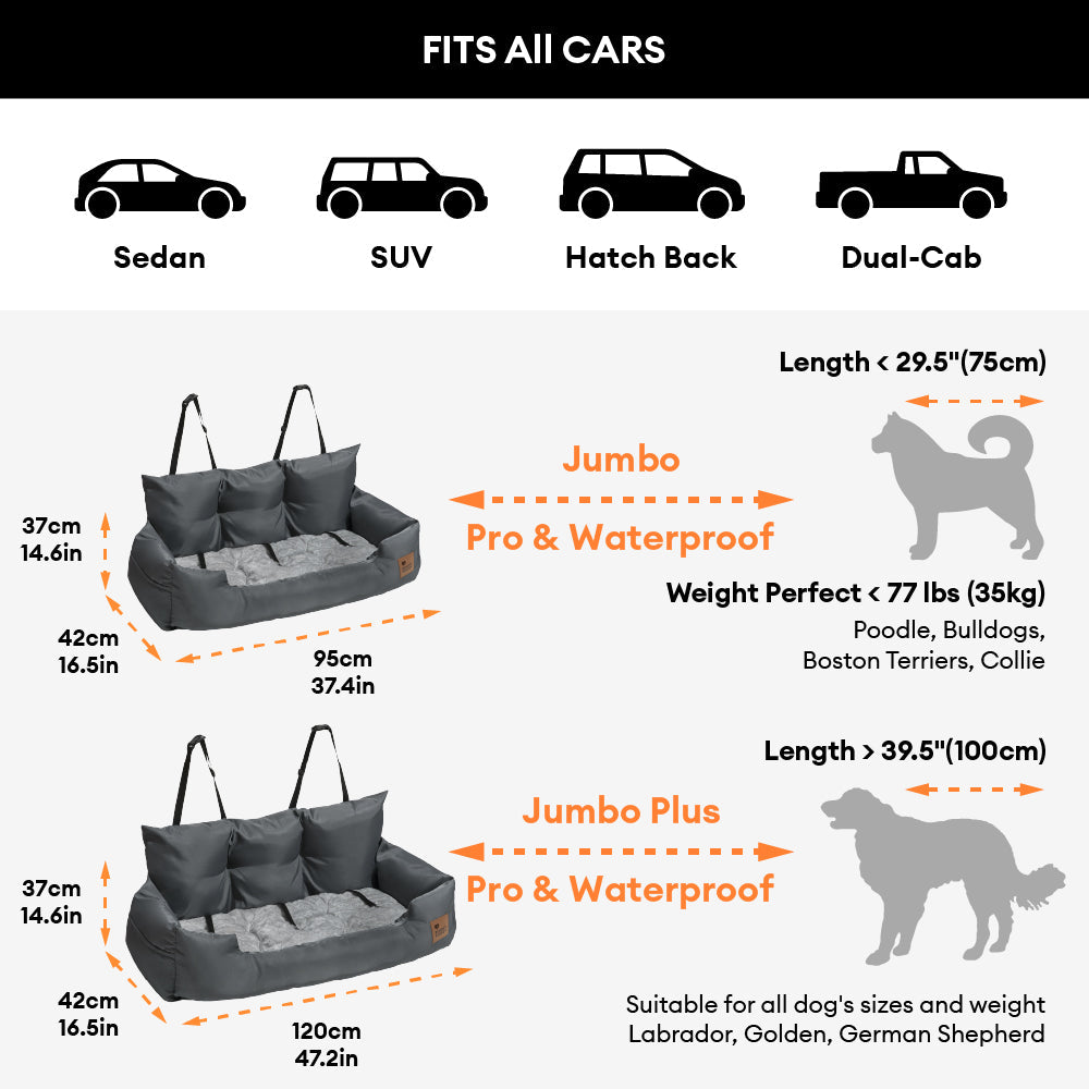 Dog Car Seat for Medium Large Dogs with Safety Harness