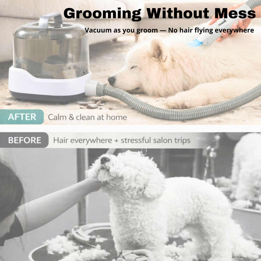 Cordless Vacuum Pet Grooming Kit – All-in-One Home Groomer