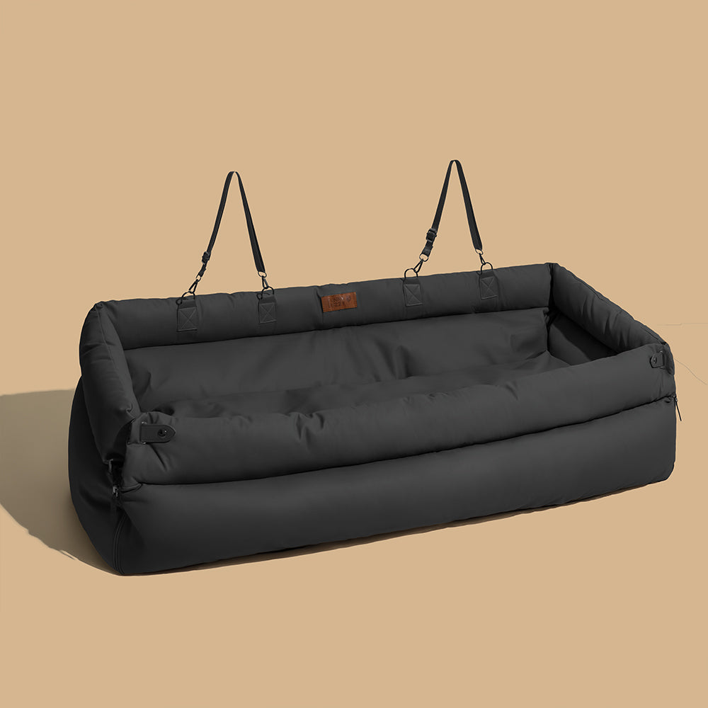 Faux Leather Dog Car Booster Seat Bed | Travel Safe