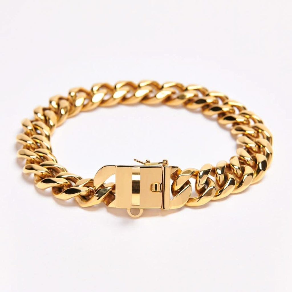 Gold Cuban Link Chain Dog Collar by Spark Paws