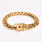 Gold Cuban Link Chain Dog Collar by Spark Paws