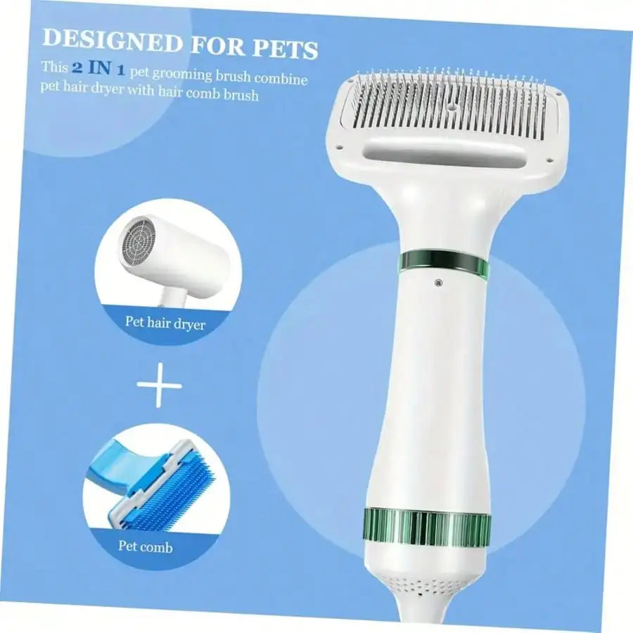 2-in-1 Pet Hair Dryer with Sliding Brush Adjustable Speed