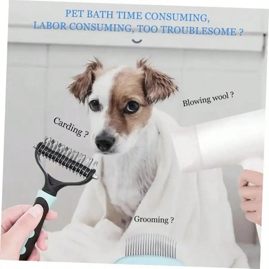 2-in-1 Pet Hair Dryer with Sliding Brush Adjustable Speed