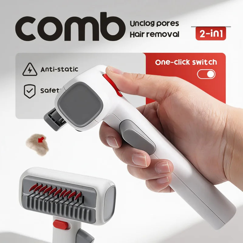 Dog Cat Pet Grooming Comb – 2-in-1 Detangling & Undercoat Rake