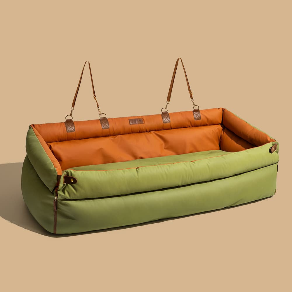 Faux Leather Dog Car Booster Seat Bed | Travel Safe