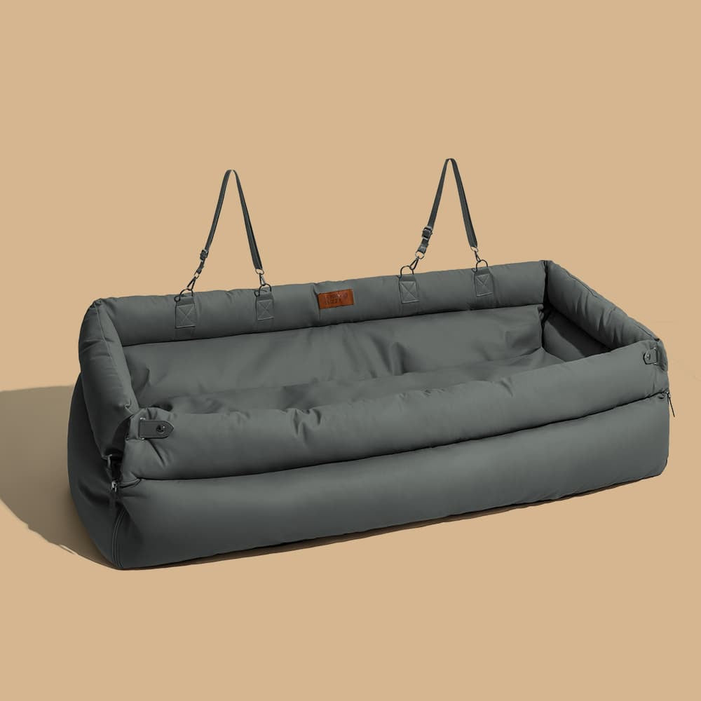 Faux Leather Dog Car Booster Seat Bed | Travel Safe