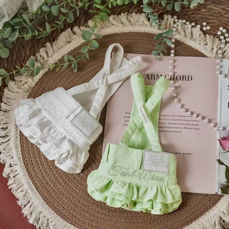 Corduroy Suspender Skirt for Small Dogs – Macaron Colors