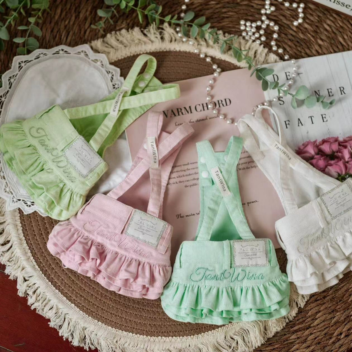Corduroy Suspender Skirt for Small Dogs – Macaron Colors