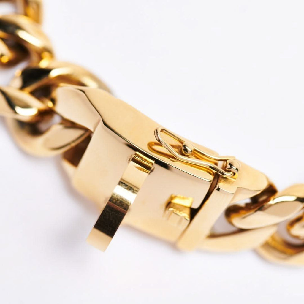 Gold Cuban Link Chain Dog Collar by Spark Paws