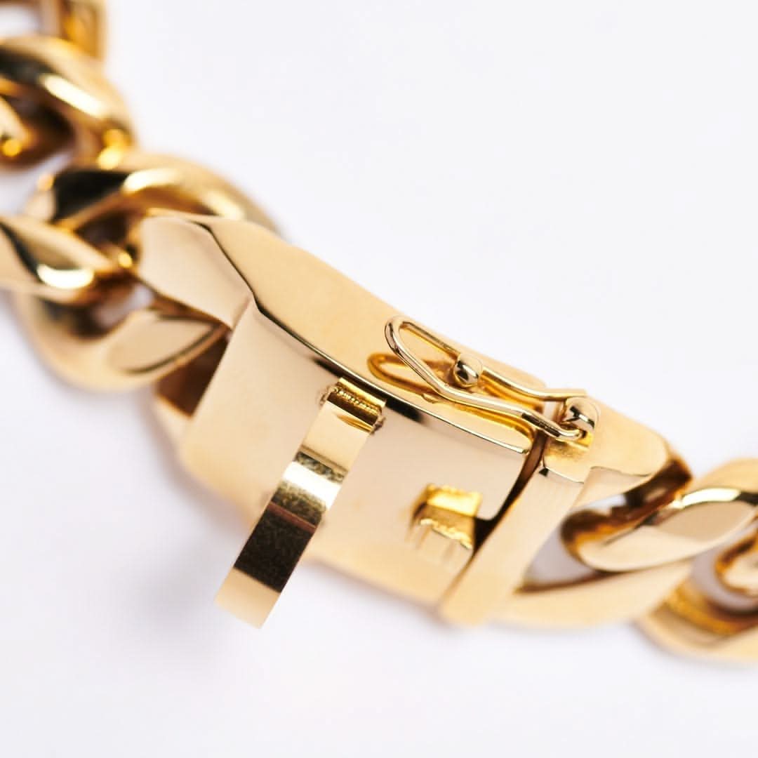 Gold Cuban Link Chain Dog Collar by Spark Paws
