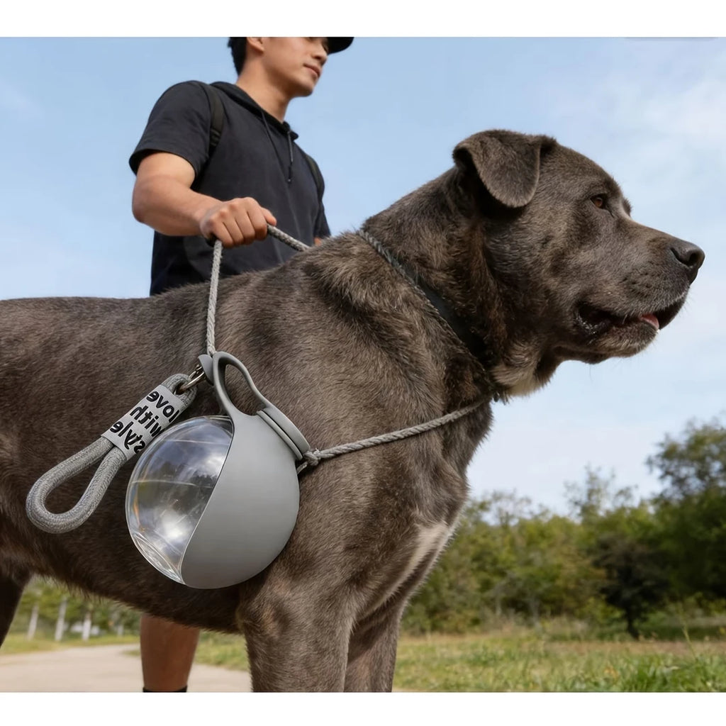 Portable Dog Water Bottle with Collapsible Bowl for Hiking & Travel