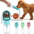 Portable Dog Water Bottle with Food Bowl - Pet Drinking Bottle