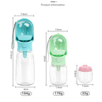 Portable Dog Water Bottle with Food Bowl - Pet Drinking Bottle