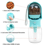 Portable Dog Water Bottle with Food Bowl - Pet Drinking Bottle