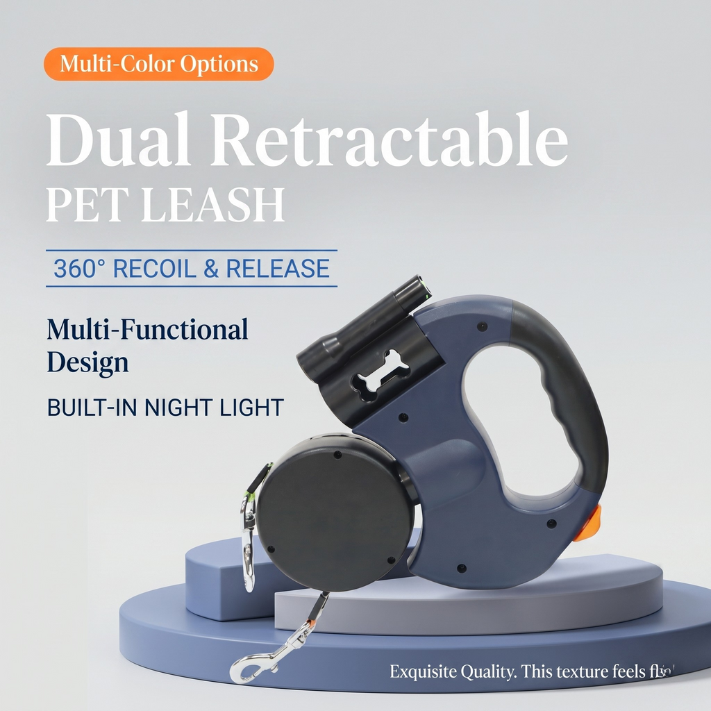 Dual Dog Leash with 360° Anti-Tangle Rotation | Retractable