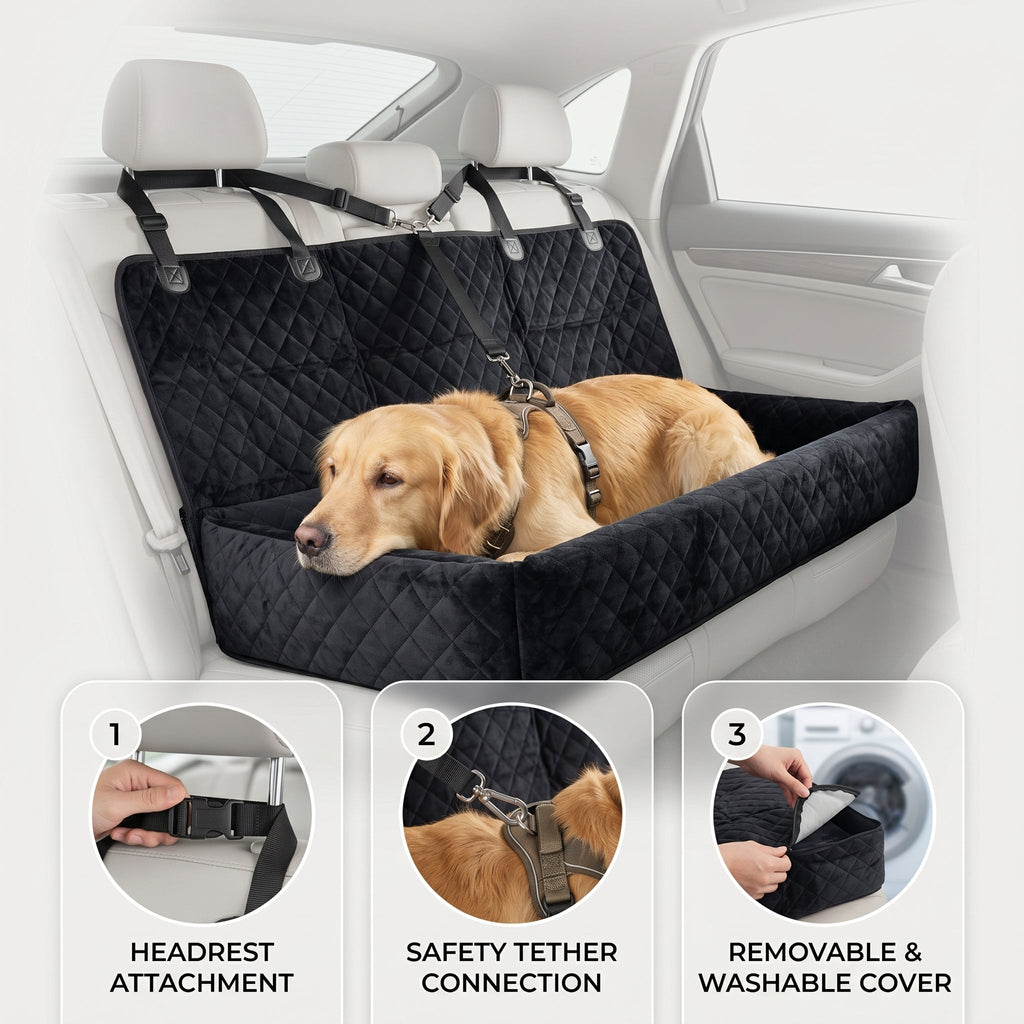 Dog Car Seat for Large Dogs | Huntley Pet Booster Seat Black