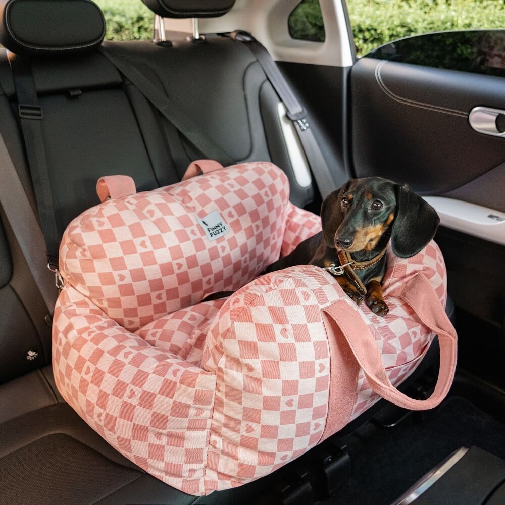 Dog Car Seat Bed – Adjustable Safety Leash & Machine Washable