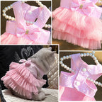 Pet Summer Dress Lace Stripe Skirt for Dogs and Cats
