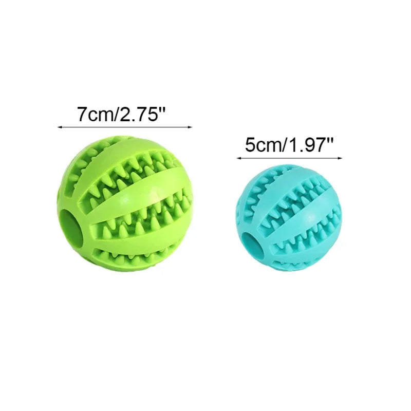 Interactive Rubber Dog Ball Toy – Treat Feeder & Teeth Cleaner