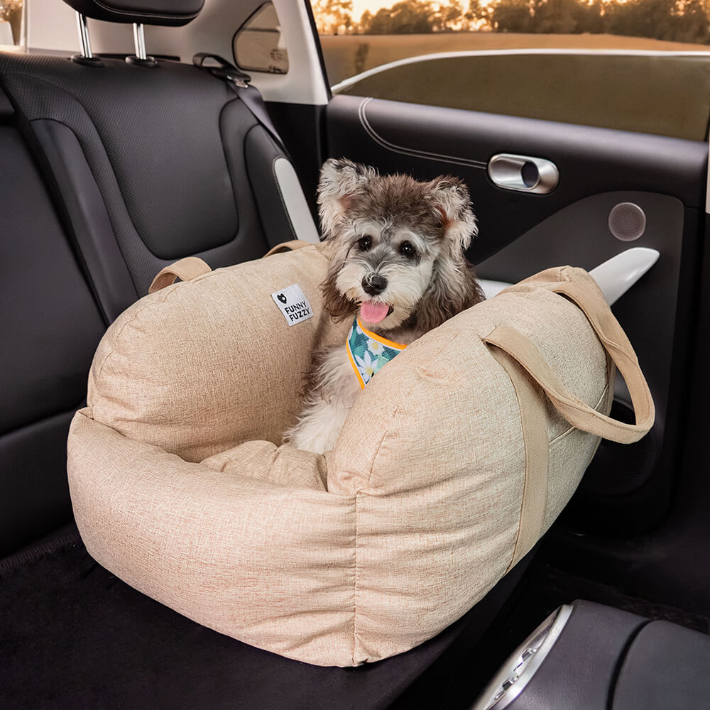 Dog Car Seat Bed – Adjustable Safety Leash & Machine Washable