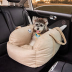Dog Car Seat Bed – Adjustable Safety Leash & Machine Washable