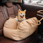 Dog Car Seat Bed – Adjustable Safety Leash & Machine Washable
