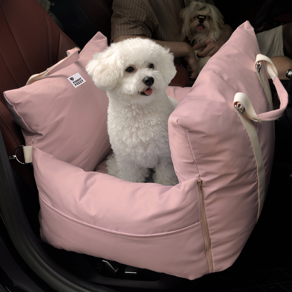 Dog Car Seat Bed – Adjustable Safety Leash & Machine Washable