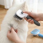 Dog Grooming Brush Self-Cleaning Slicker Comb with Bent Needles