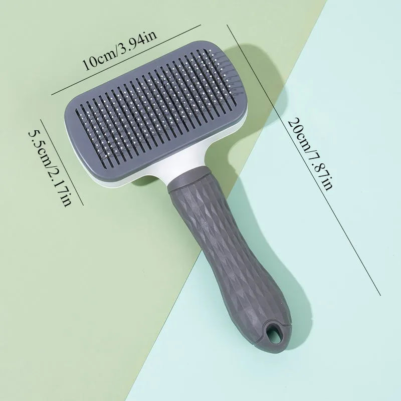 Dog Grooming Brush Self-Cleaning Slicker Comb with Bent Needles