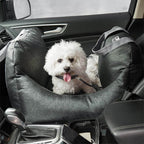 Dog Car Seat Bed – Adjustable Safety Leash & Machine Washable
