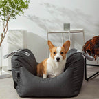 Dog Car Seat Bed – Adjustable Safety Leash & Machine Washable
