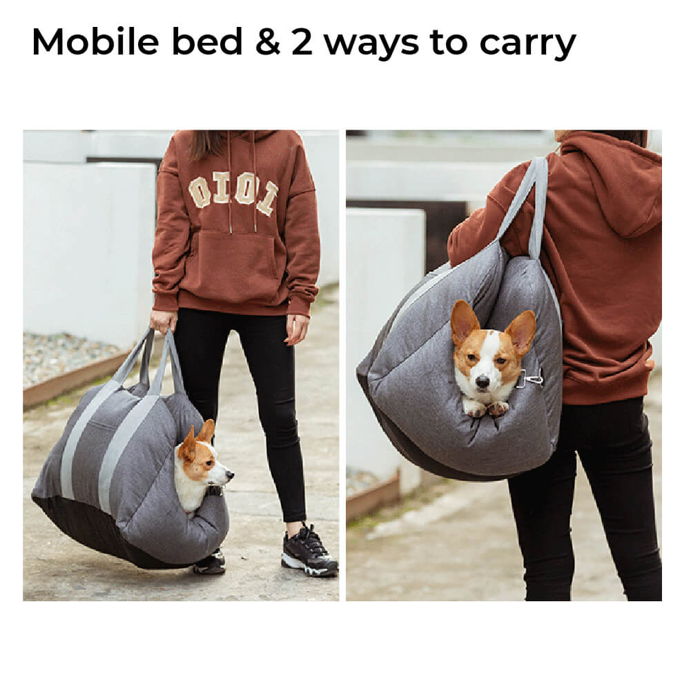 Dog Car Seat Bed – Adjustable Safety Leash & Machine Washable