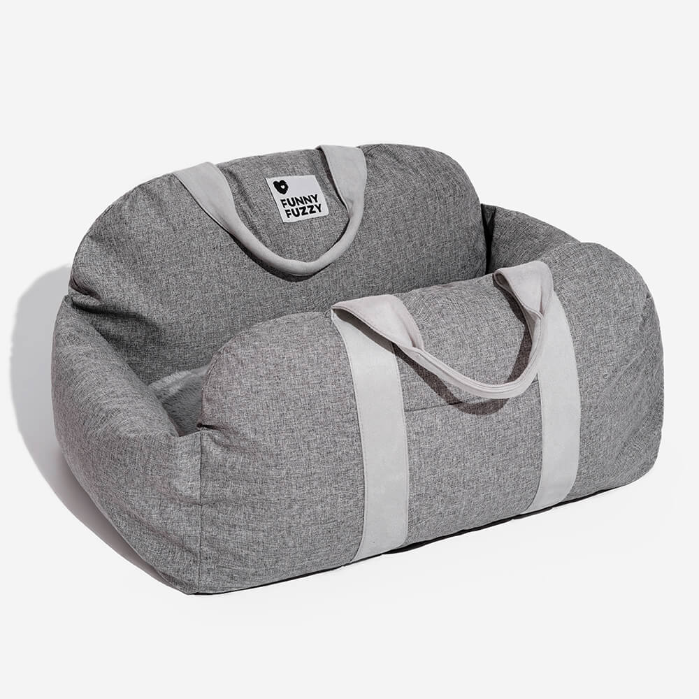 Dog Car Seat Bed – Adjustable Safety Leash & Machine Washable
