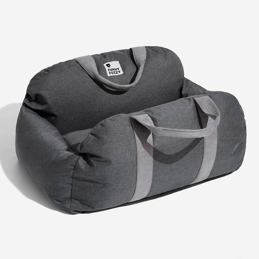 Dog Car Seat Bed – Adjustable Safety Leash & Machine Washable
