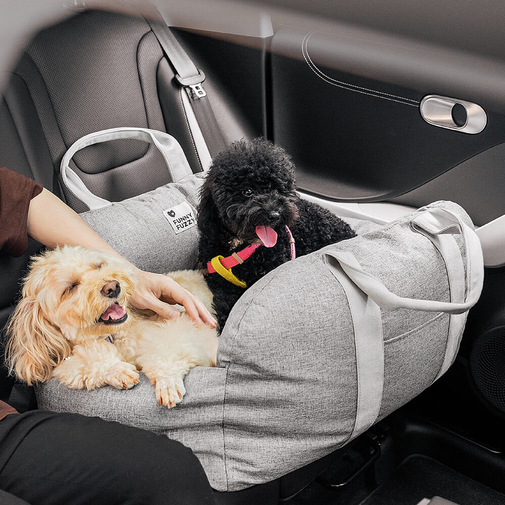 Dog Car Seat Bed – Adjustable Safety Leash & Machine Washable