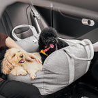 Dog Car Seat Bed – Adjustable Safety Leash & Machine Washable