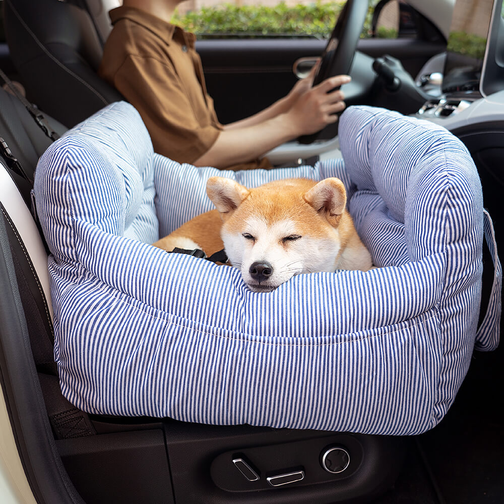 Large Dog Car Seat Bed – Portable Pet Booster with Safety Harness
