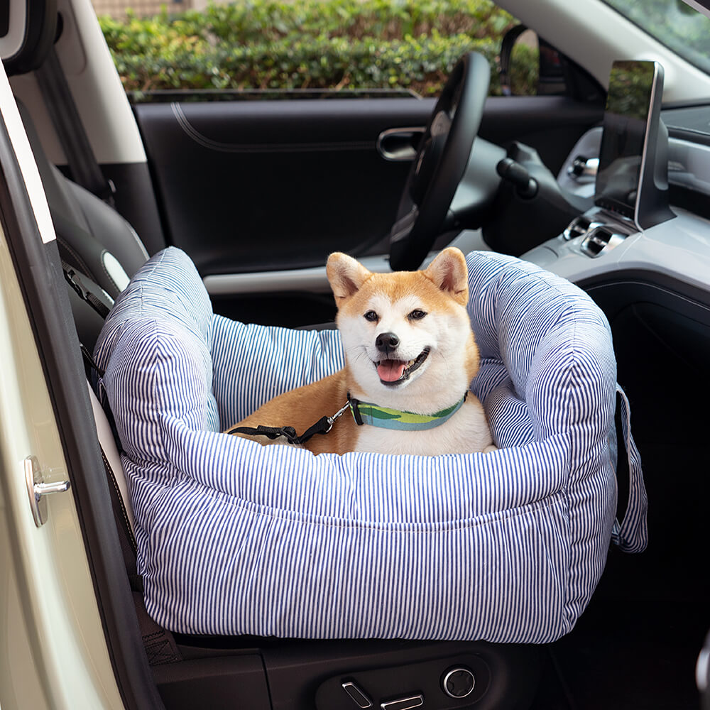 Large Dog Car Seat Bed – Portable Pet Booster with Safety Harness