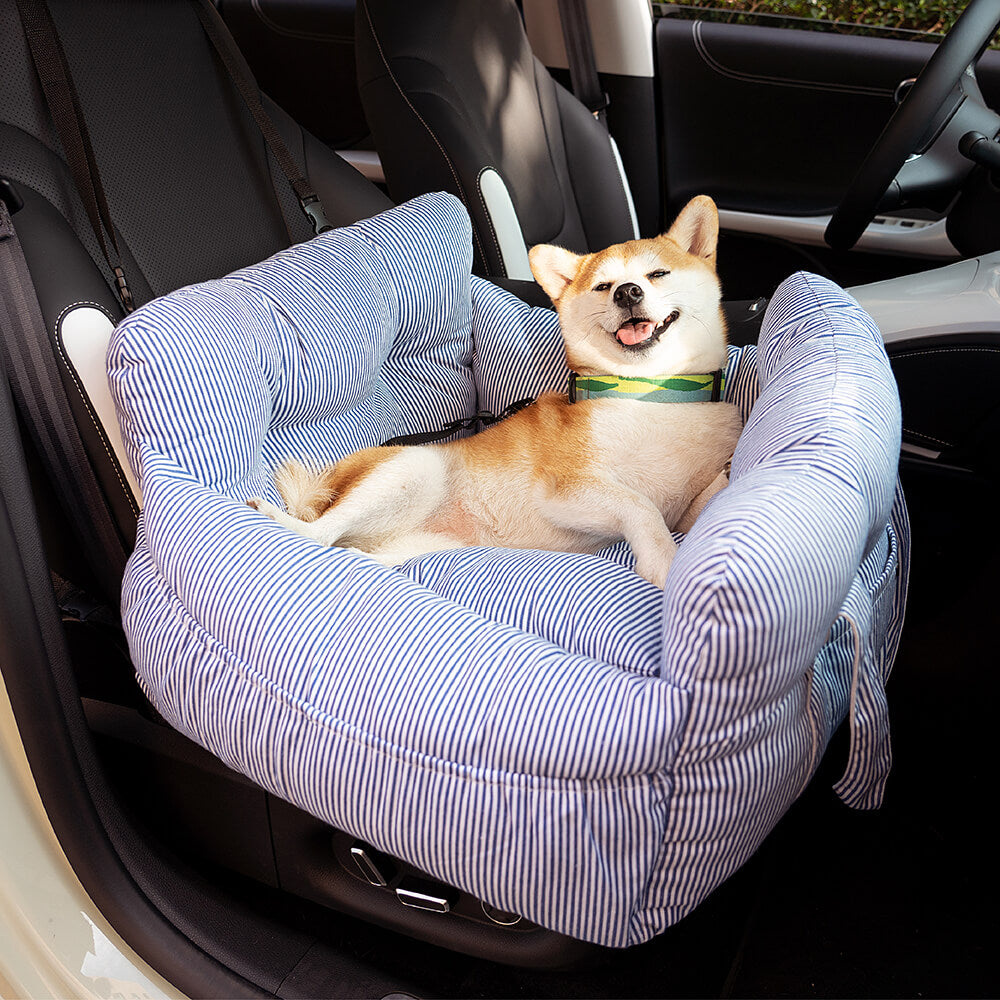 Large Dog Car Seat Bed – Portable Pet Booster with Safety Harness