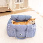 Large Dog Car Seat Bed – Portable Pet Booster with Safety Harness