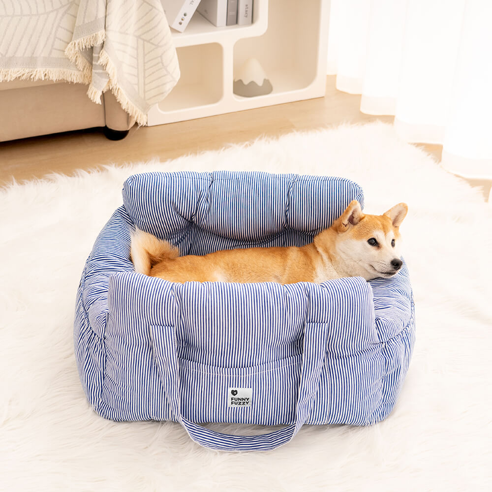 Large Dog Car Seat Bed – Portable Pet Booster with Safety Harness