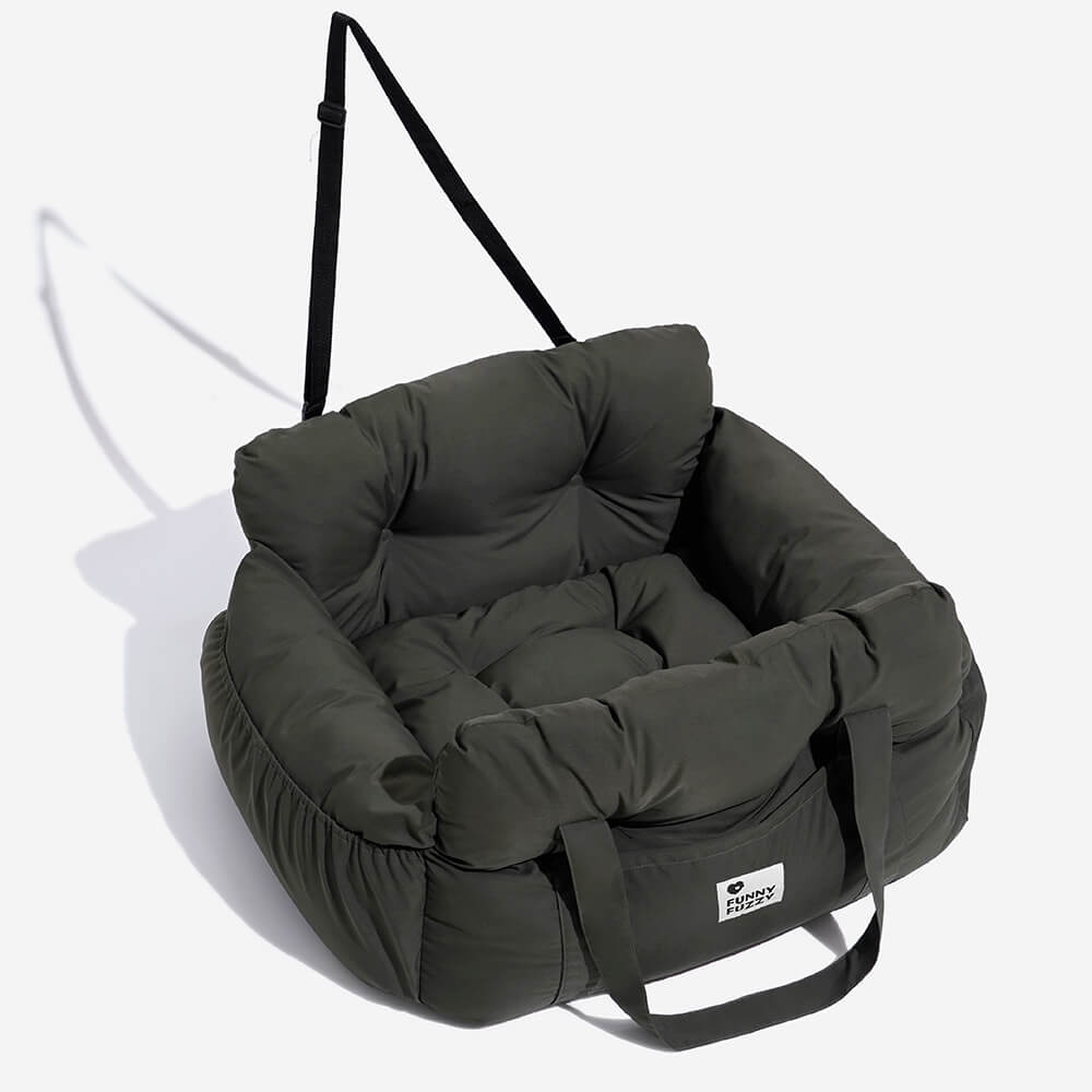 Large Dog Car Seat Bed – Portable Pet Booster with Safety Harness