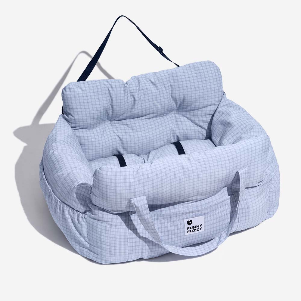 Large Dog Car Seat Bed – Portable Pet Booster with Safety Harness